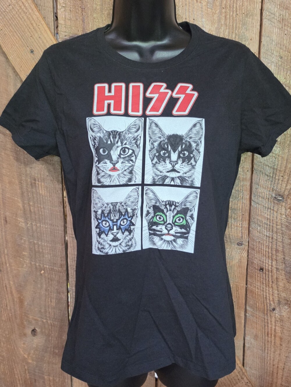 HISS Cat Shirt Adult Small Funny Rockstar Kittens T-shirt Heavy Metal Rock Band
